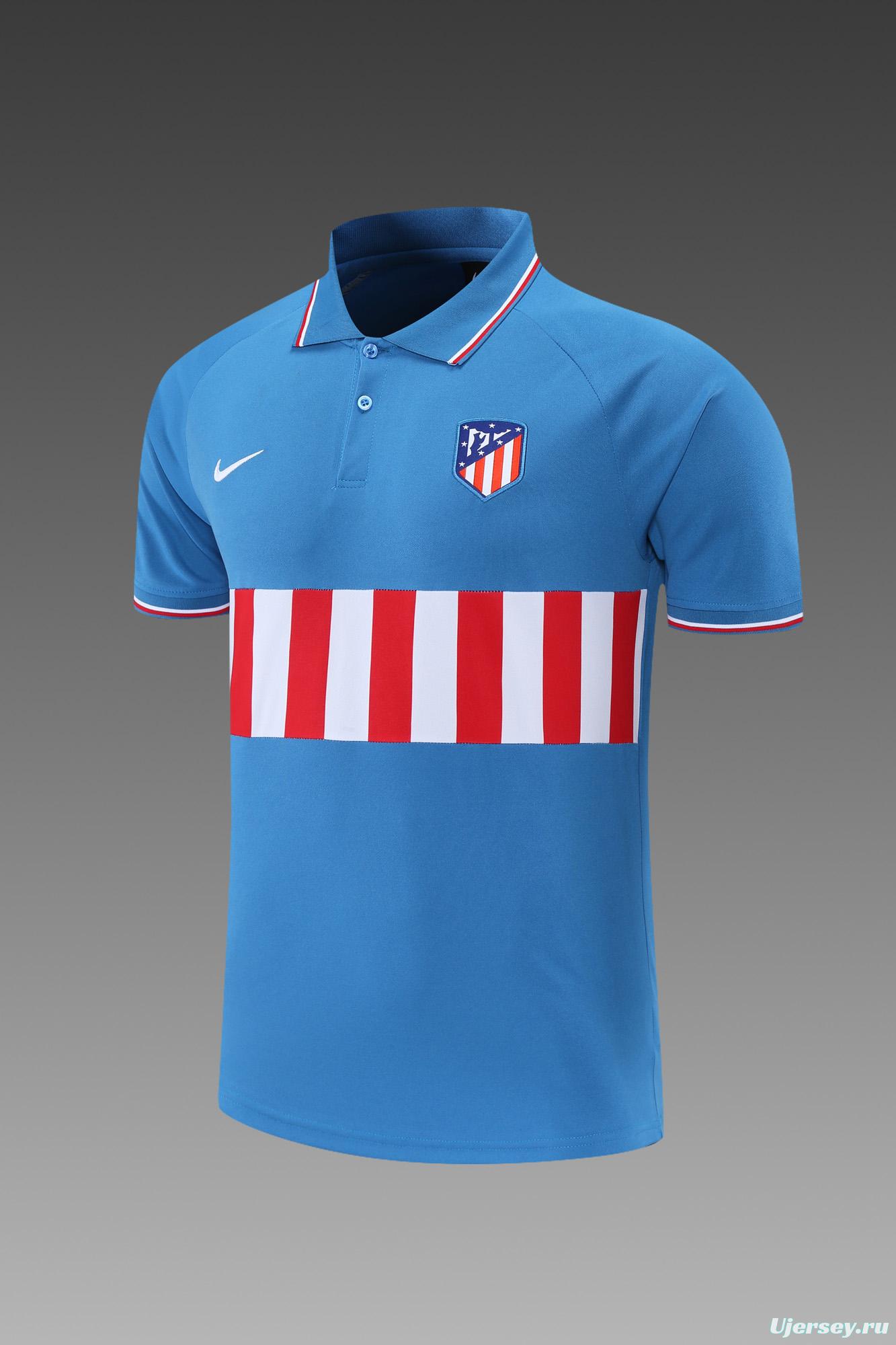 Atletico Madrid POLO kit Blue red and white stripes (not supported to be sold separately)