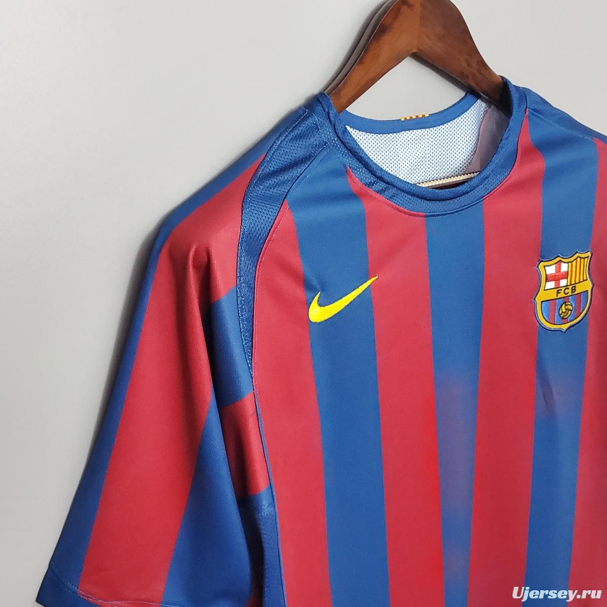 Retro Barcelona 2006 UEFA Champions League Home Soccer Jersey