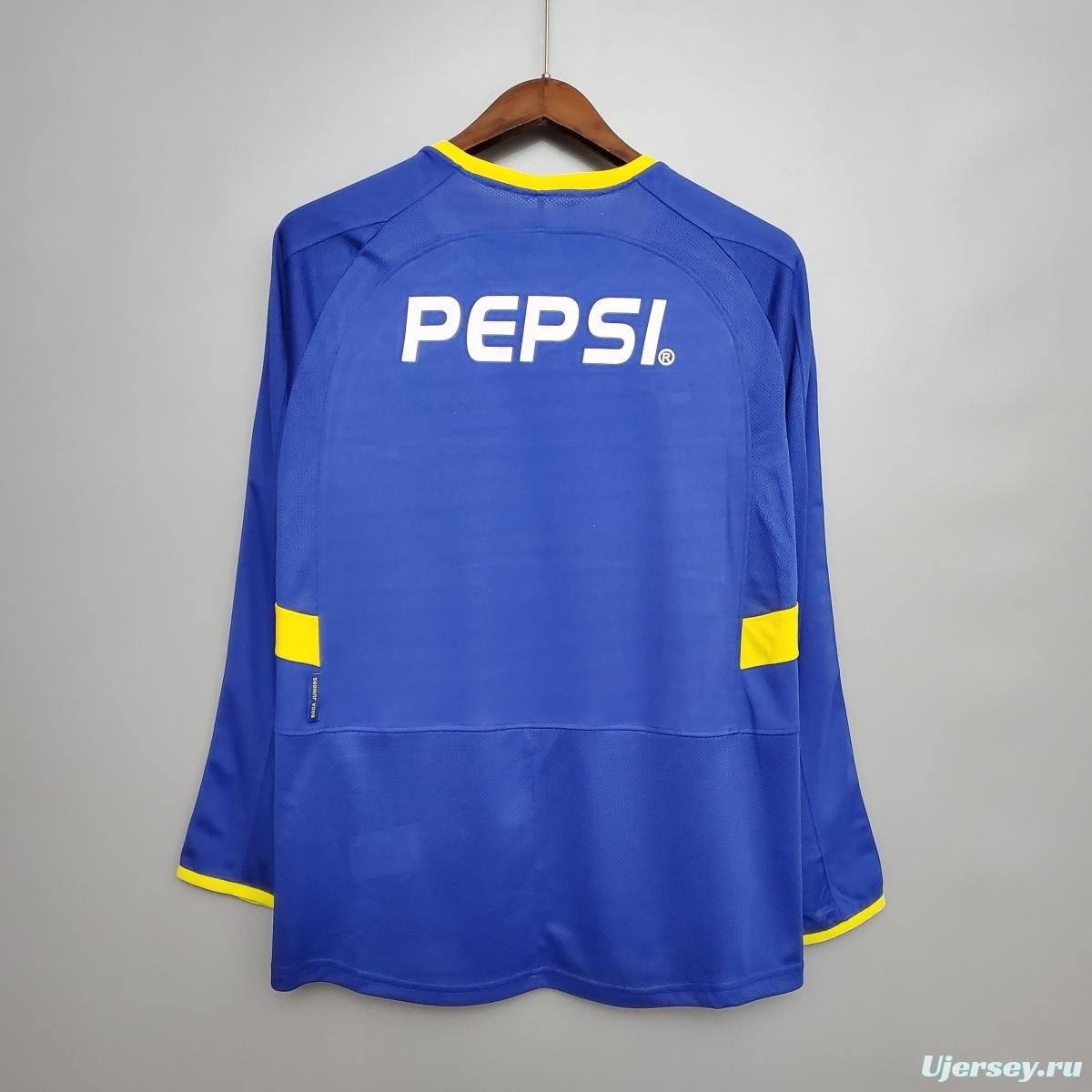 Retro Long Sleeve Boca Juniors 03/04 home Soccer Jersey