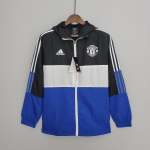 2022 Real Madrid Windbreaker Black Black Blue Soccer Jersey