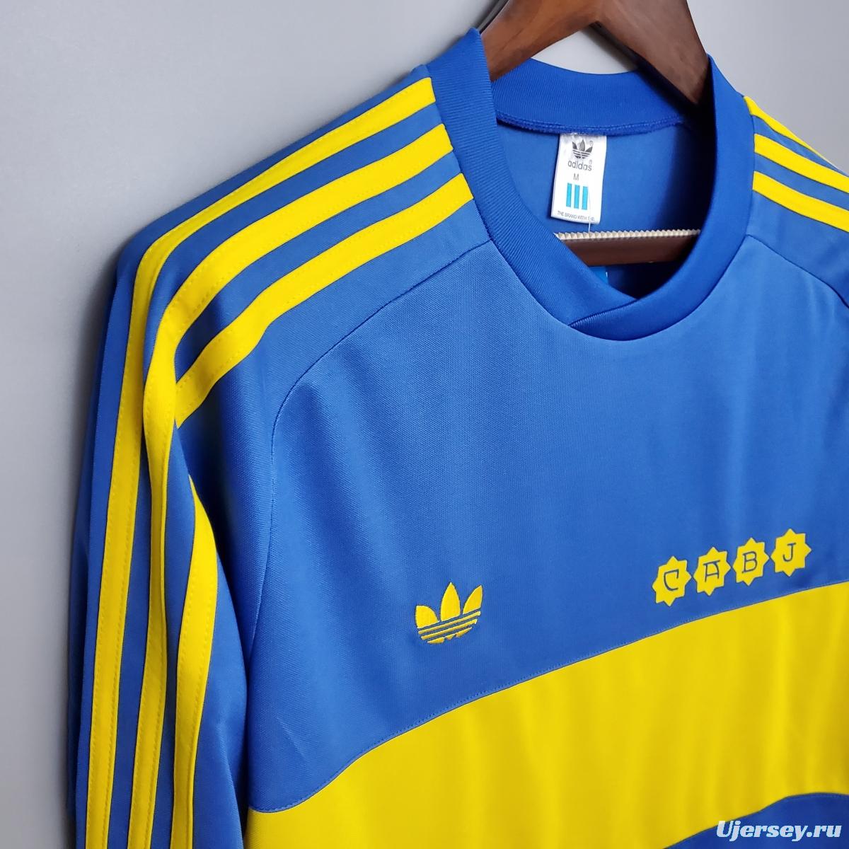 Retro Long sleeve 1981 Boca Juniors home Soccer Jersey