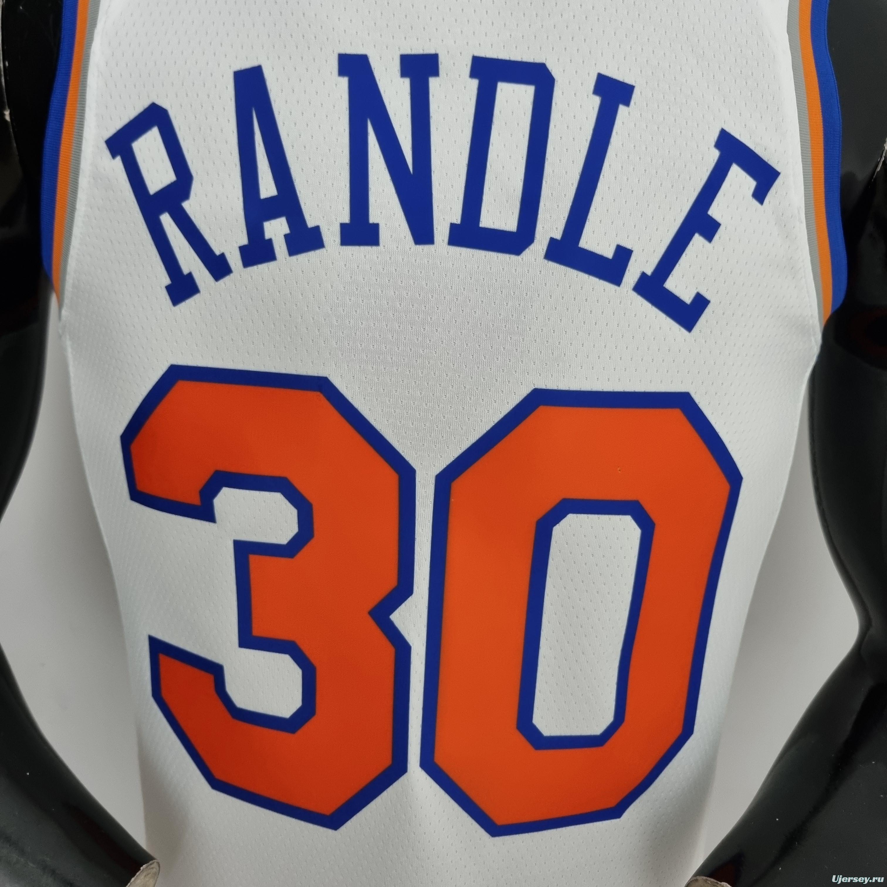 75th Anniversary Randle #30 New York Knicks White NBA Jersey