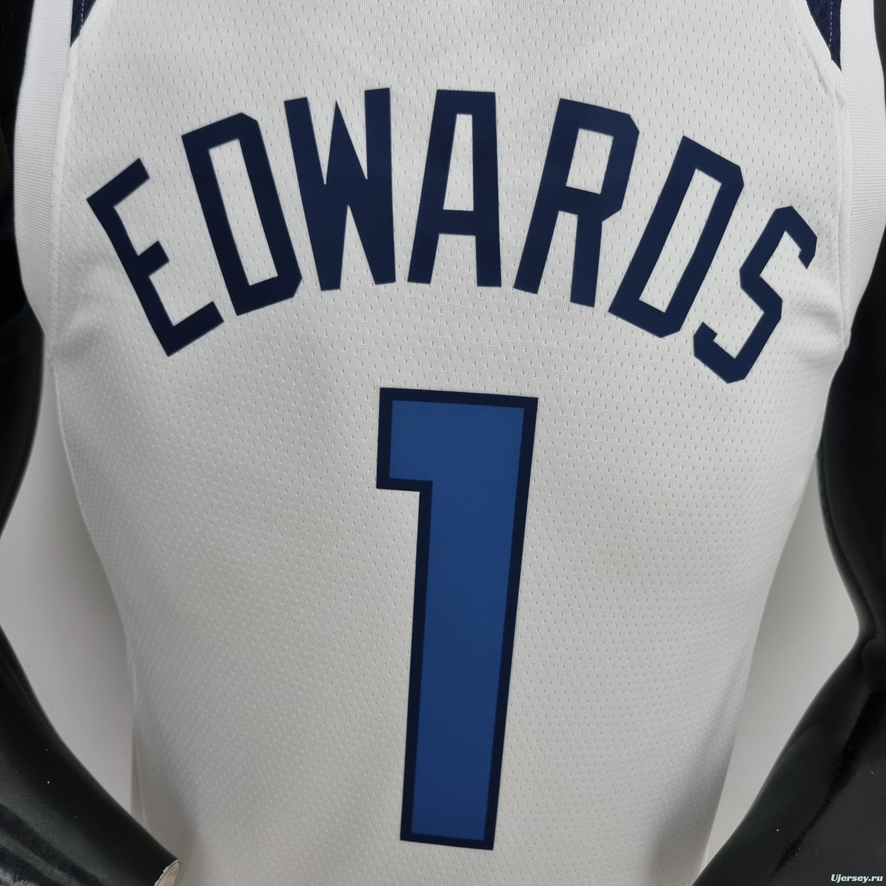 75th Anniversary Minnesota Timberwolves Edwards #1 White NBA Jersey