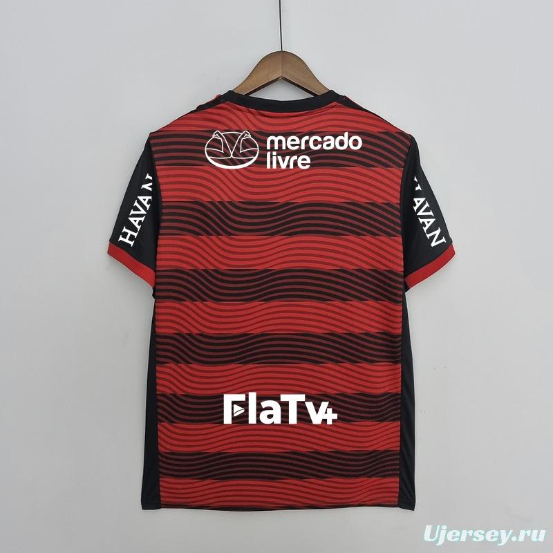 22/23 all sponsor Flamengo home Soccer Jersey