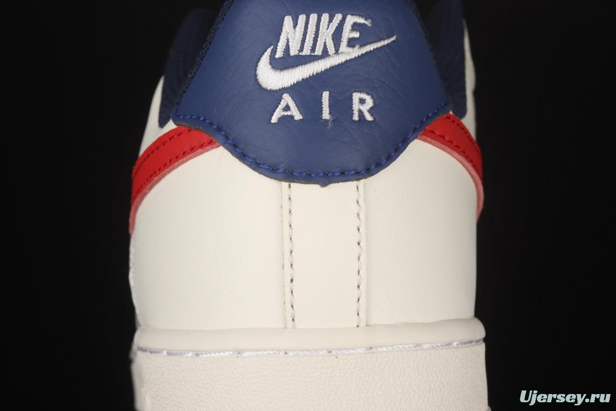 NIKE Air Force 1x07 Low white, blue and red stitching low-top casual board shoes CW2288-901