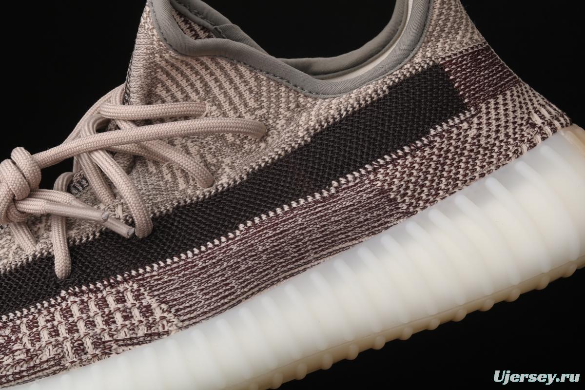 Adidas Yeezy Boost 350V2 Cinder FZ1267 Darth Coconut 350 second generation hollowed-out side coal ash permeable taillights