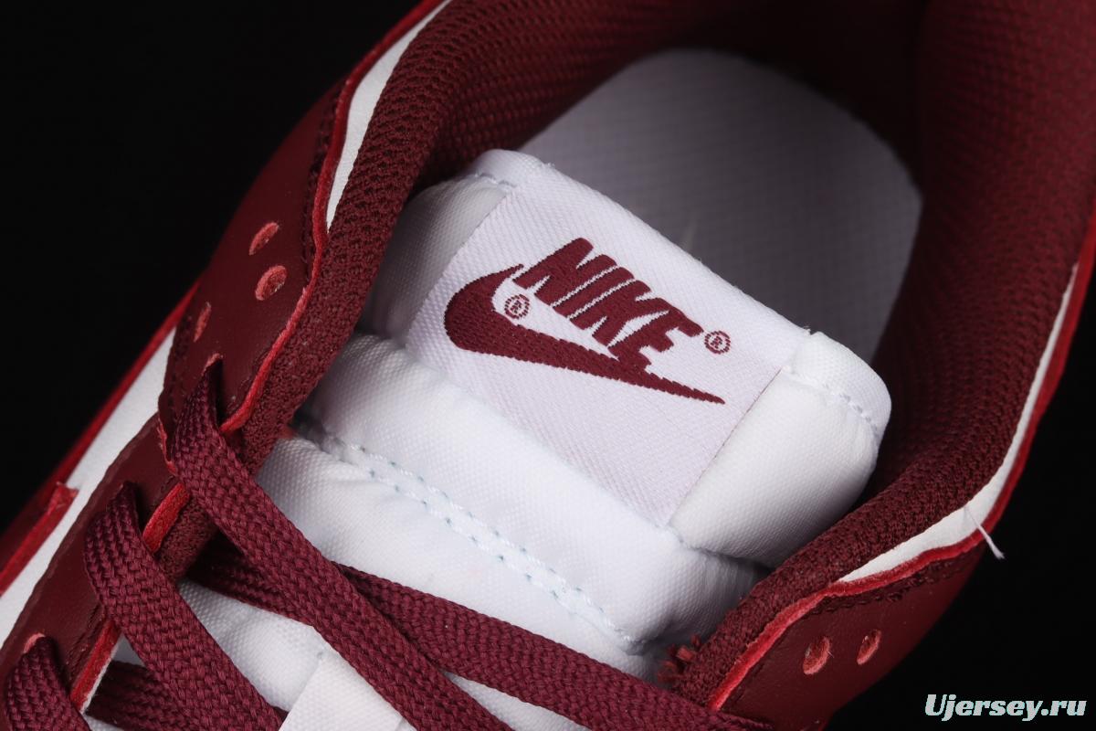 NIKE SB DUNK Low Prm wine red and white color SB buckle rebound fashion leisure board shoes DD1503-108