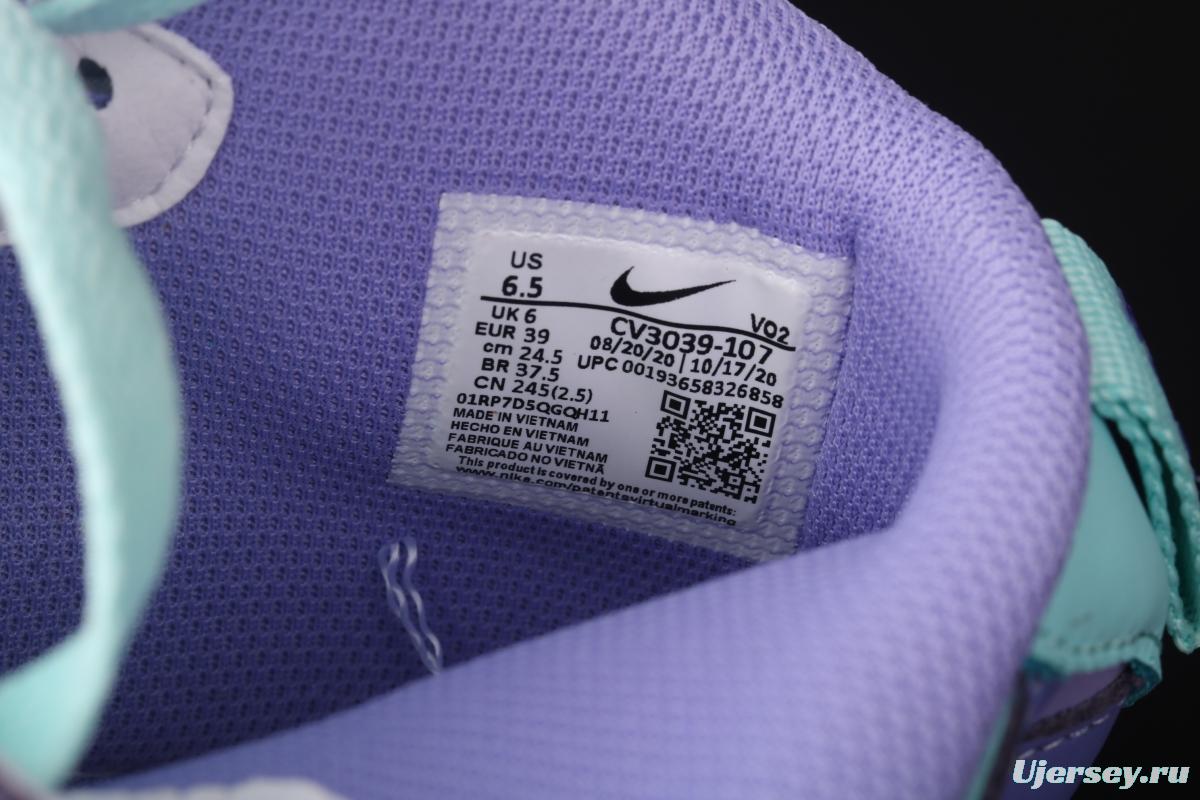 NIKE Air Force 1 Mid sells blue and purple color Zhongbang leisure board shoes CV3039-107overseas