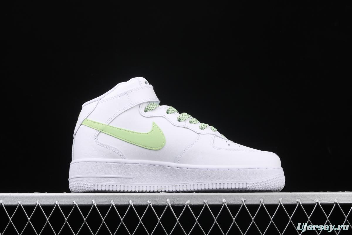 NIKE Air Force 1x07 Mid white powder 3M reflective casual board shoes 366731-910