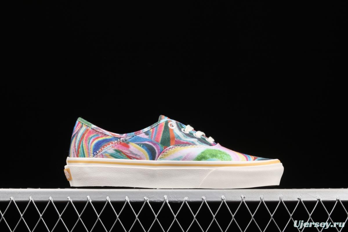 Vans Authentic SF color printing color sole environmental protection canvas board shoes VN0A3MU642D