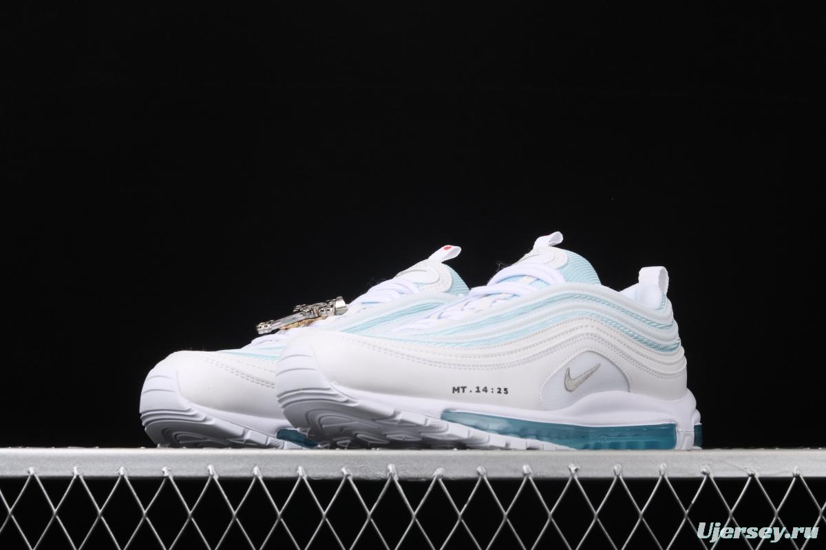Mschf x Inri Air Max 97 Jesus Shoes holy water white ice blue gray black bullet running shoes
