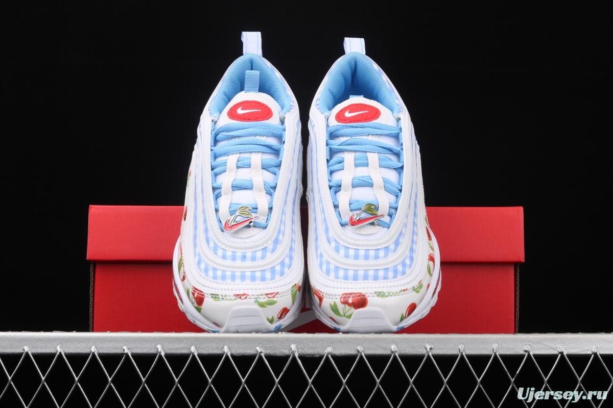 NIKE Air Max 97 summer cherry blue bullet air cushion running shoes CW5806-100