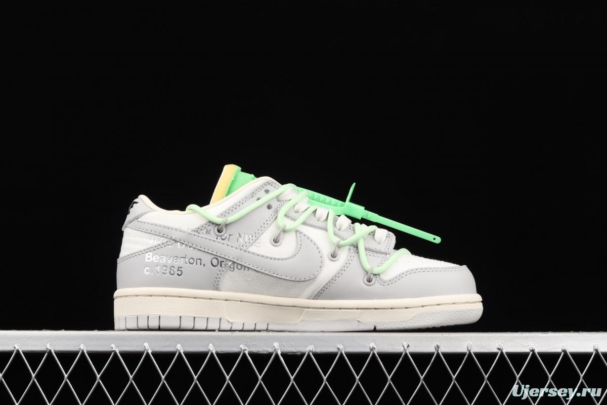 OFF-White x NIKE DUNK Low 04 of 50 OW white gray leisure sports skateboard shoes DM1602-108