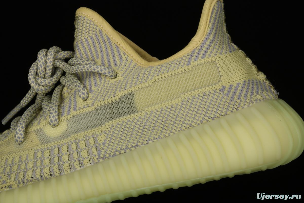 Adidas Yeezy 350 Boost V2 FQ9009 das coconut 350 second generation hollowed-out lemon yellow color matching