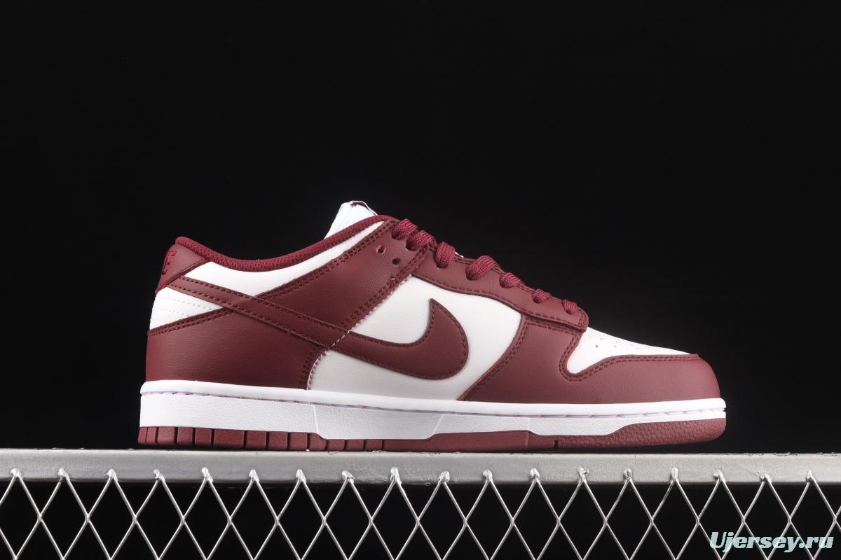 NIKE SB DUNK Low Prm wine red and white color SB buckle rebound fashion leisure board shoes DD1503-108