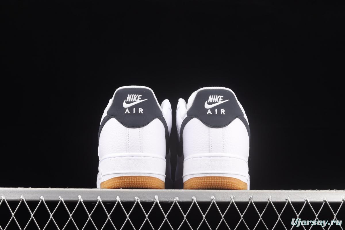 NIKE Air Force 1x07 Low white and black raw rubber classic low-top casual board shoes CI0057-100