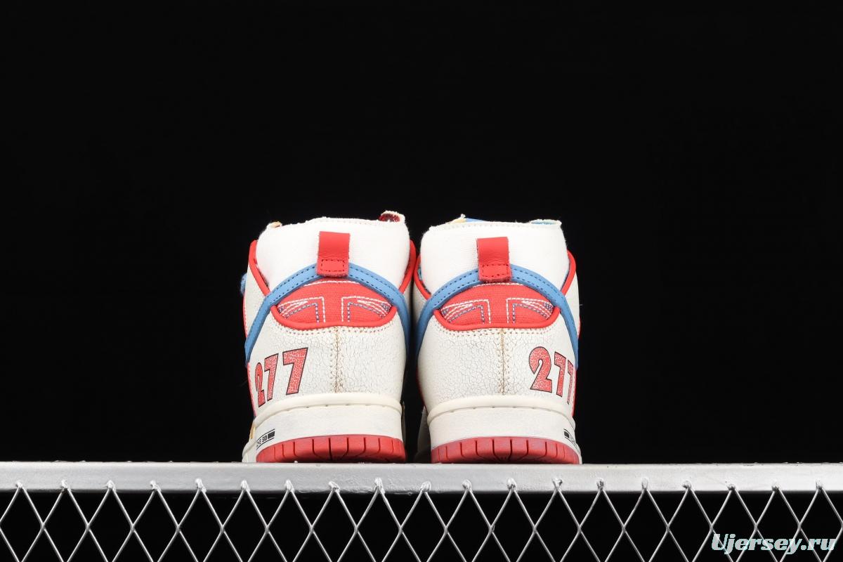 Magnus Walker x NIKE DUNK High Pro Decon QS [Porsche 911] White, blue and red high top casual skateboard shoes DH7683-100