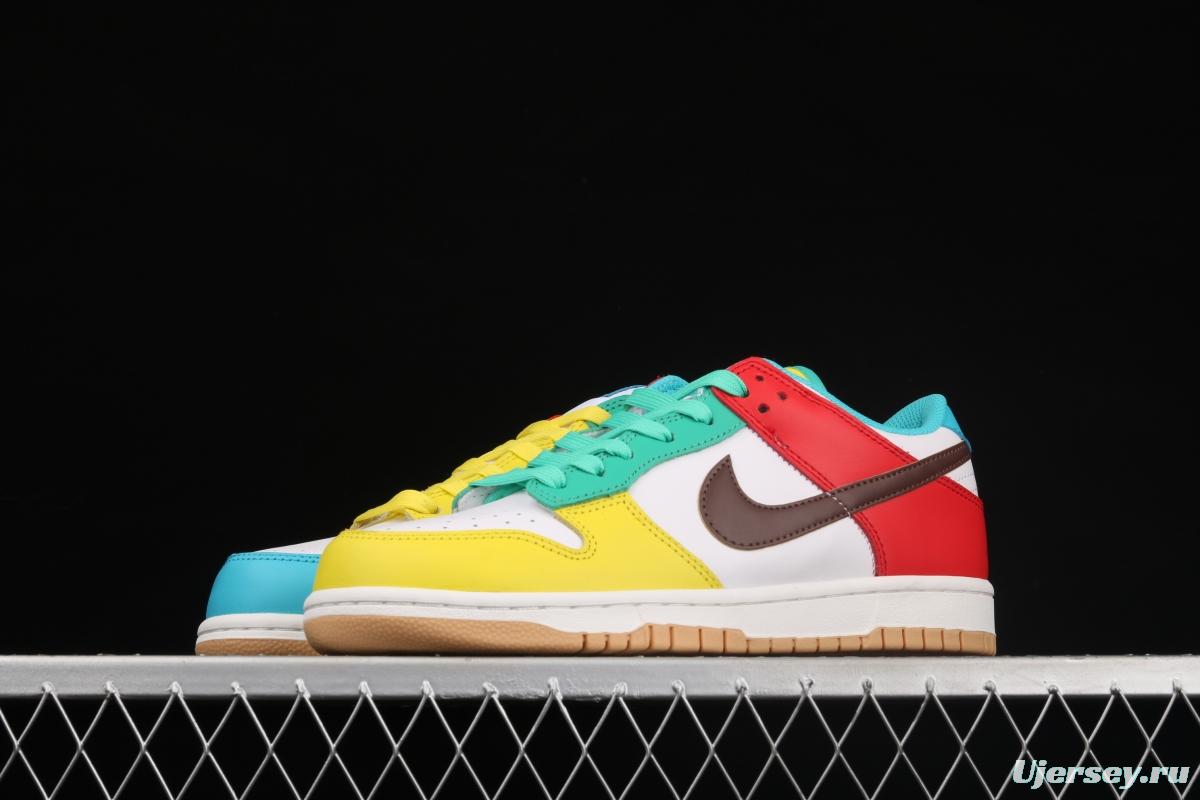 NIKE DUNK Low Free 99 white colorful mandarin duck dunk series low side leisure sports skateboard shoes DH0952-100