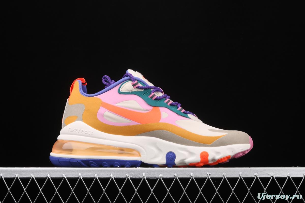 NIKE Air Max 270React new high-frequency mesh function half-palm air cushion cushioning running cloth shoes CU3014-181,