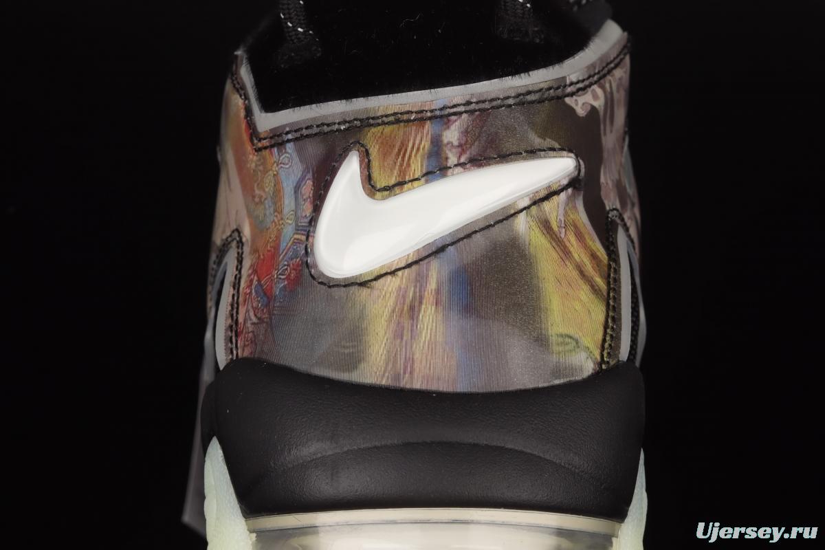 NIKE Air More Uptempo 96 QS Pippen original series black and green floating world painting night light classic high street leisure sports culture basketball shoes DM6213-045