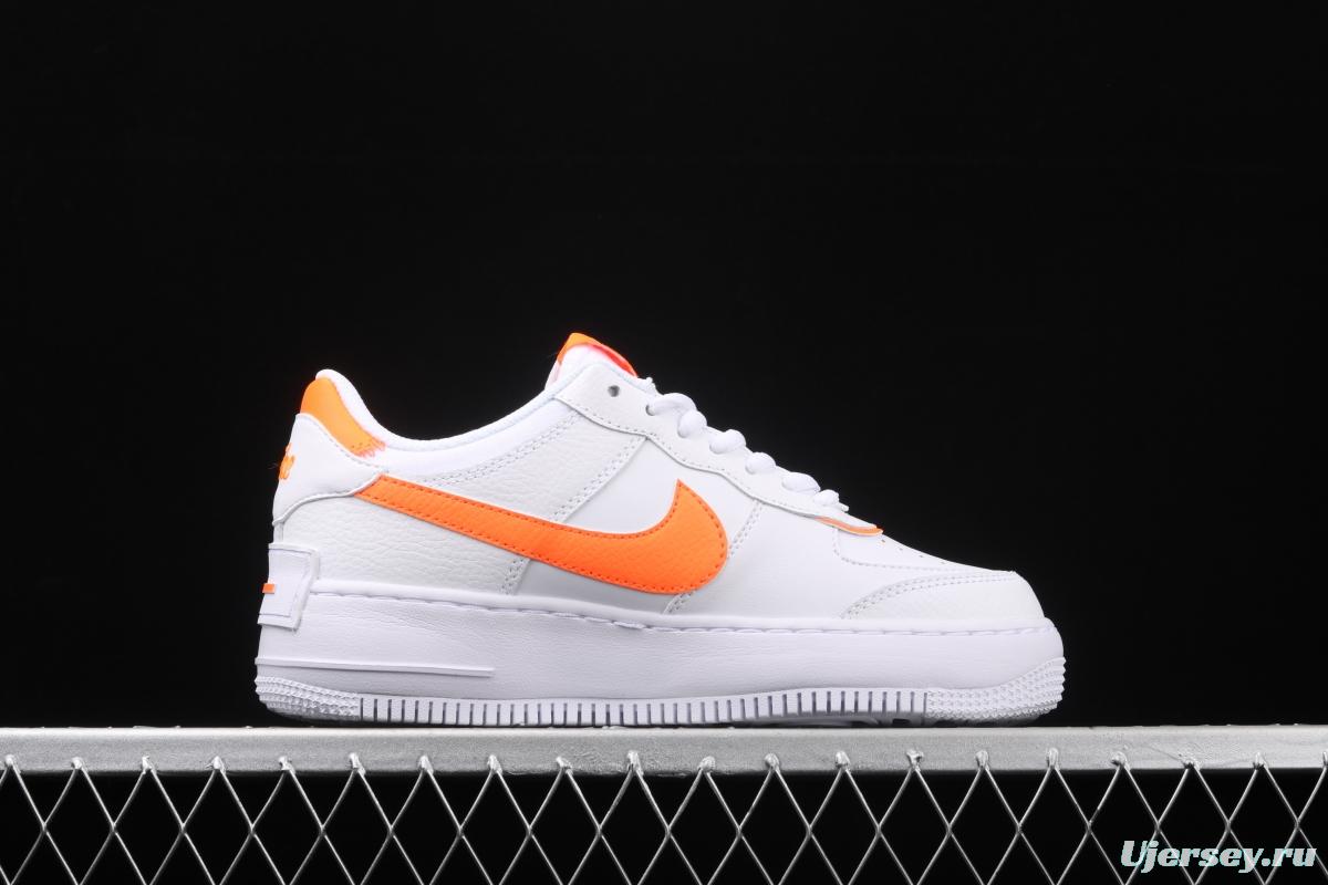 NIKE Air Force 1 ShAdidasow White Orange Light weight heightened low side White Board shoes CI0919-103