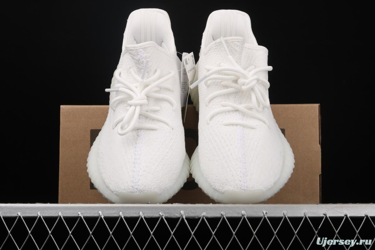 Adidas Yeezy 350V2 All White Real Boost Basf Darth coconut 350 second generation CP9366 fluorescent white BASF Boost original background