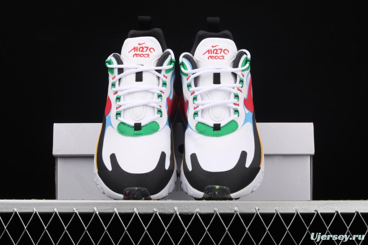 NIKE Air Max 270React new high-frequency mesh hollowing out function half-palm air cushion running shoes DA2610-161,