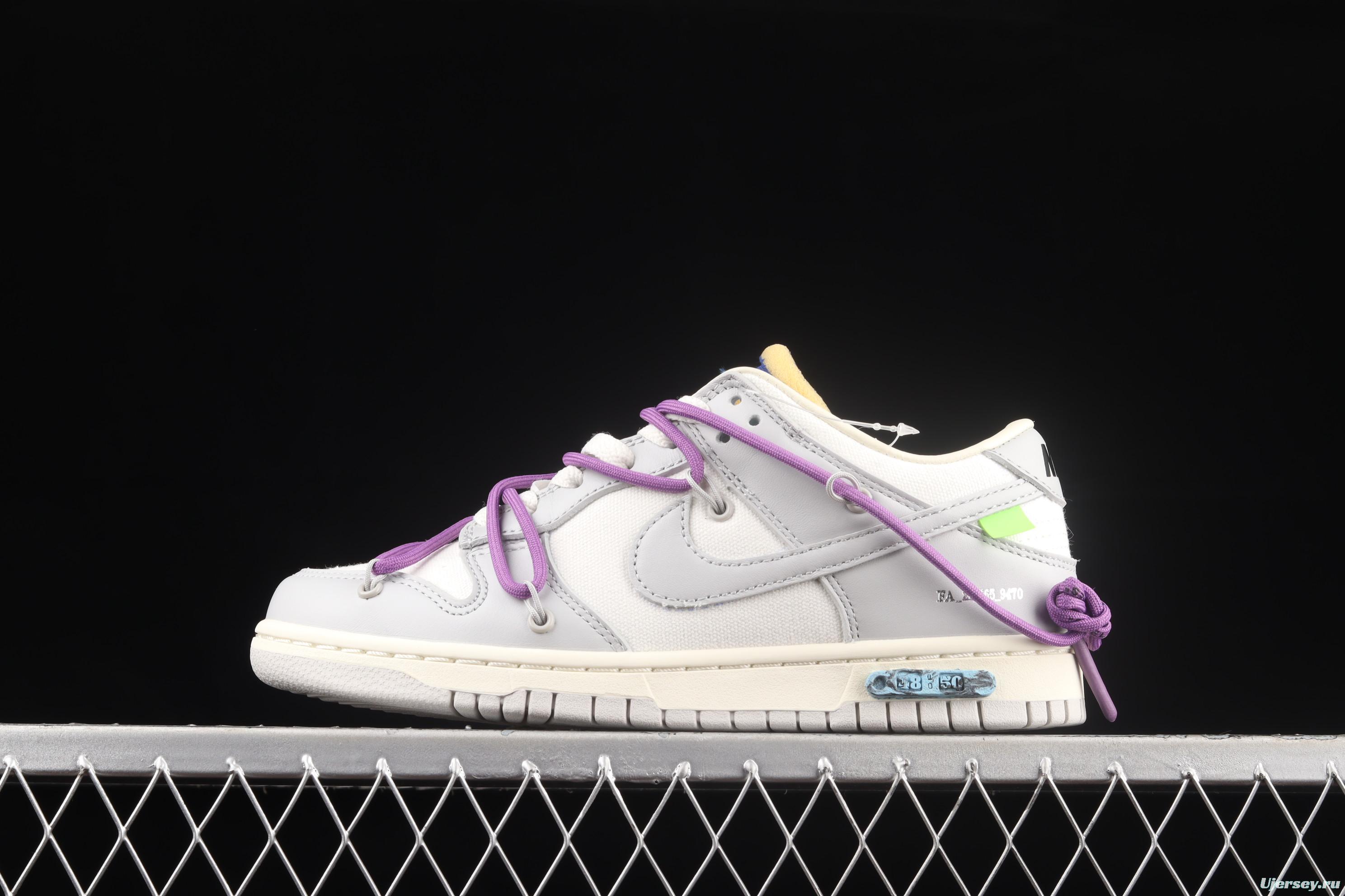 OFF-White x NIKE DUNK Low OW gray SB buckle rebound fashion casual board shoes DM1602-107