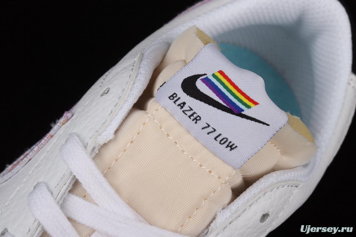 NIKE Blazer Low'77 Vintage Trail Blazers Leather Shoe DD3034-100 Leisure Board shoes with colorful Hook and low Top