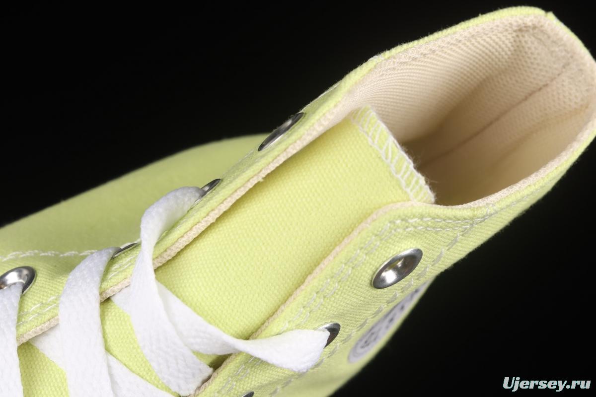 Converse All Star light colors are lemon yellow high top fashionable canvas shoes 170154C
