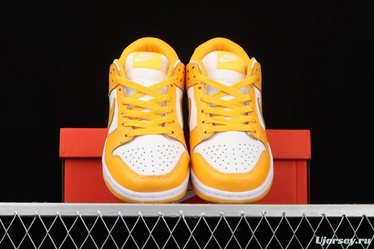 NIKE DUNK Low SB dunk series white and yellow color matching low-side leisure sports skateboard shoes DD1503-800