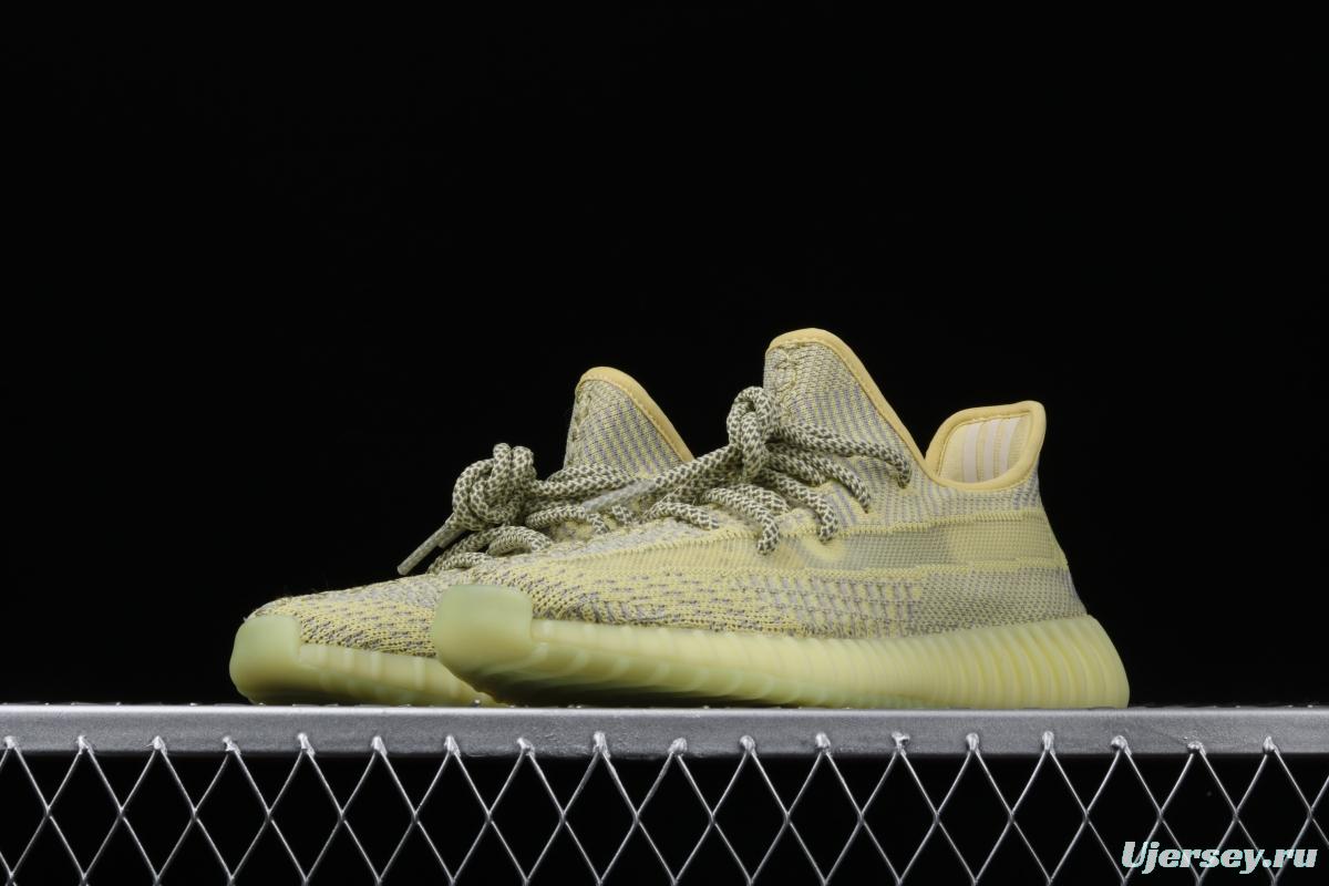 Adidas Yeezy 350 Boost V2 FQ9009 das coconut 350 second generation hollowed-out lemon yellow color matching