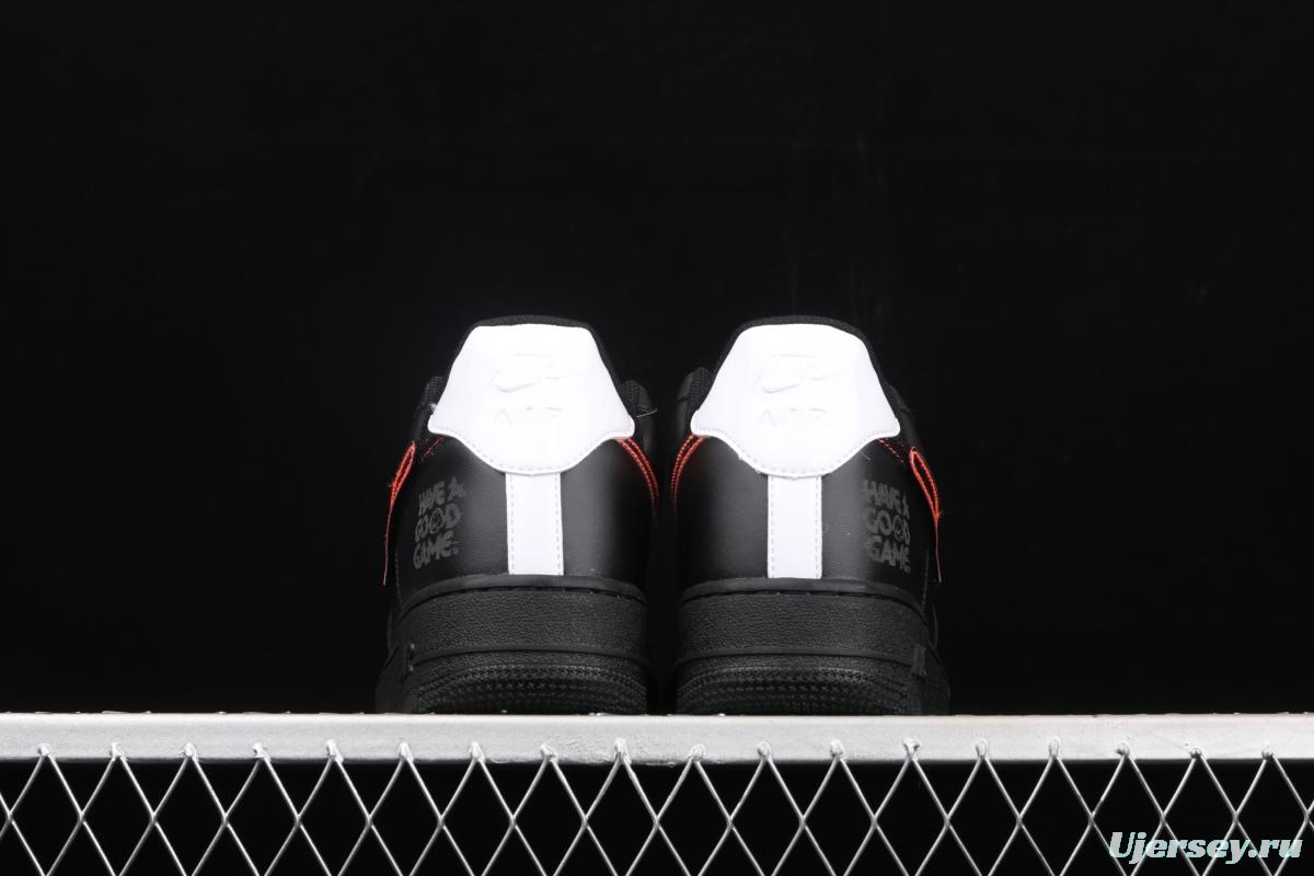 NIKE Air Force 11607 LV8 Good Game video game limits black dazzling laser Velcro low upper board shoes DC0710-101,