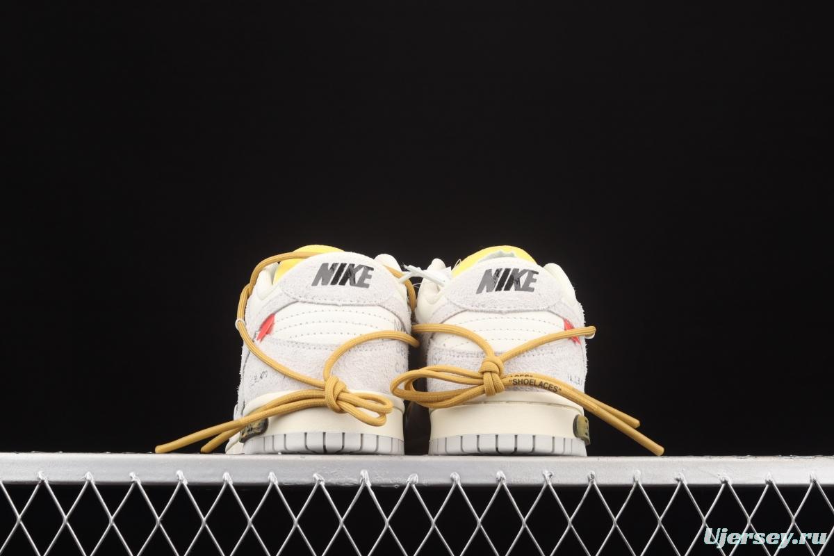 OFF-White x NIKE DUNK Low 12 of 50 OW suede SB buckle rebound fashion casual board shoes DJ0950-105