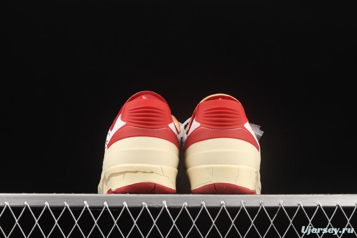 OFF-White x Air Jordan 2 Low SP AJ2 Joe 2 Chicago color matching basketball shoes DJ4375-106