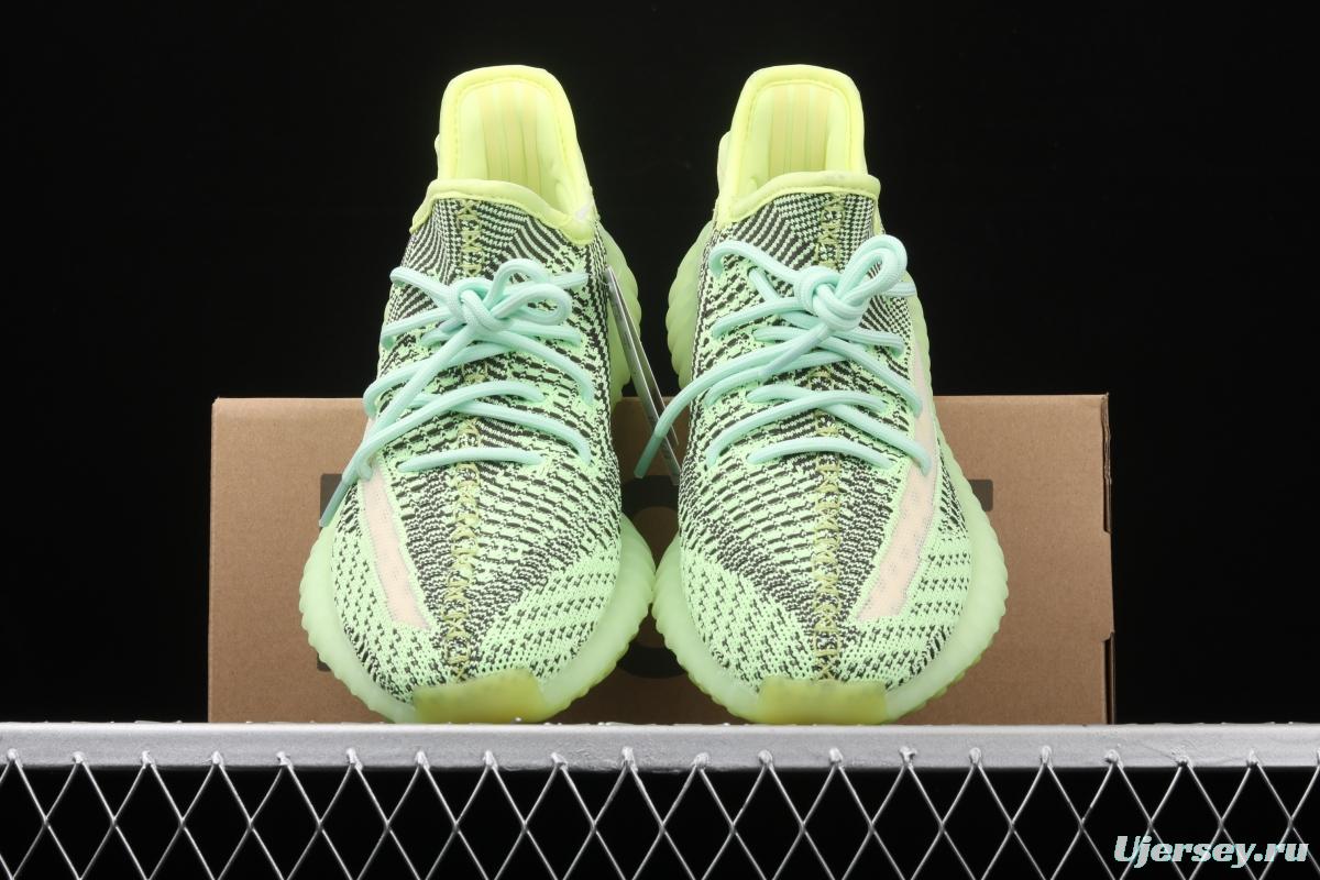 Adidas Yeezy Boost 350V2 Yeezreel FW5191 Darth Coconut 350 second generation hollowed-out black and yellow luminous angel color