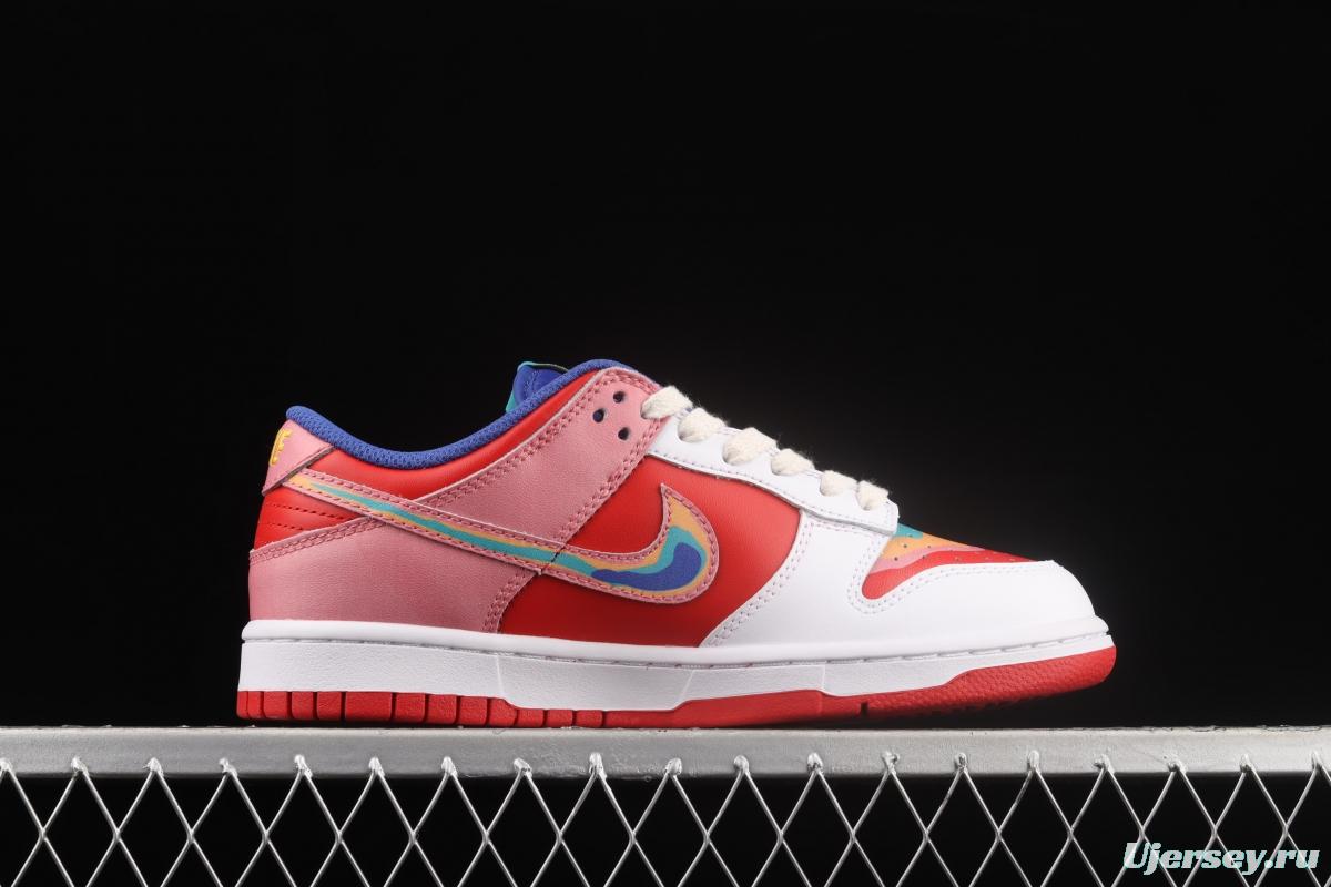 Cactusplantfleamarket x NIKE DUNK Low Rainbow smiley face joint style rainbow mandarin duck joint style low-side sports leisure board shoes LF4587-001