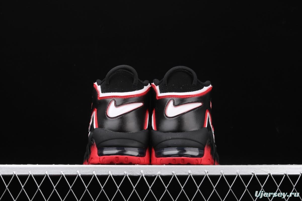 NIKE Air More Uptempo 96 QS Laser Crimson Pippen initial series classic high street leisure sports culture basketball shoes black lava gradual red and white CJ6129-001