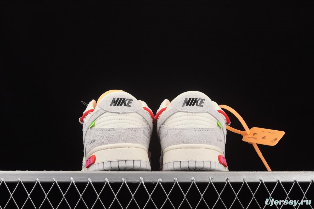 OFF-White x NIKE DUNK Low 12 of 50 OW suede SB buckle rebound fashion casual board shoes DJ0950-103