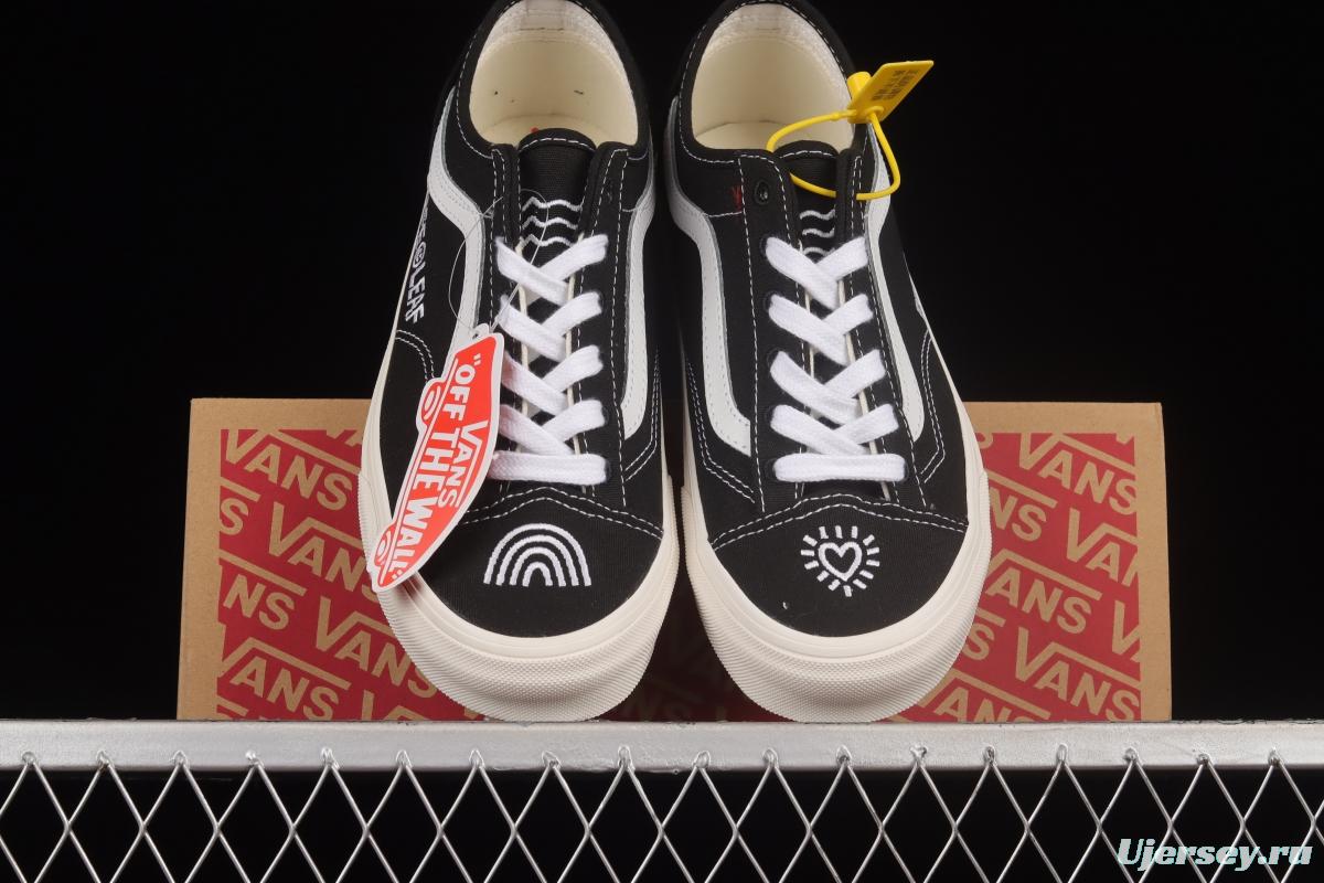 Vans Old Skool Tapered PEACEMINUSONE classic black and white small head low-top casual shoes VN0A54F41KP