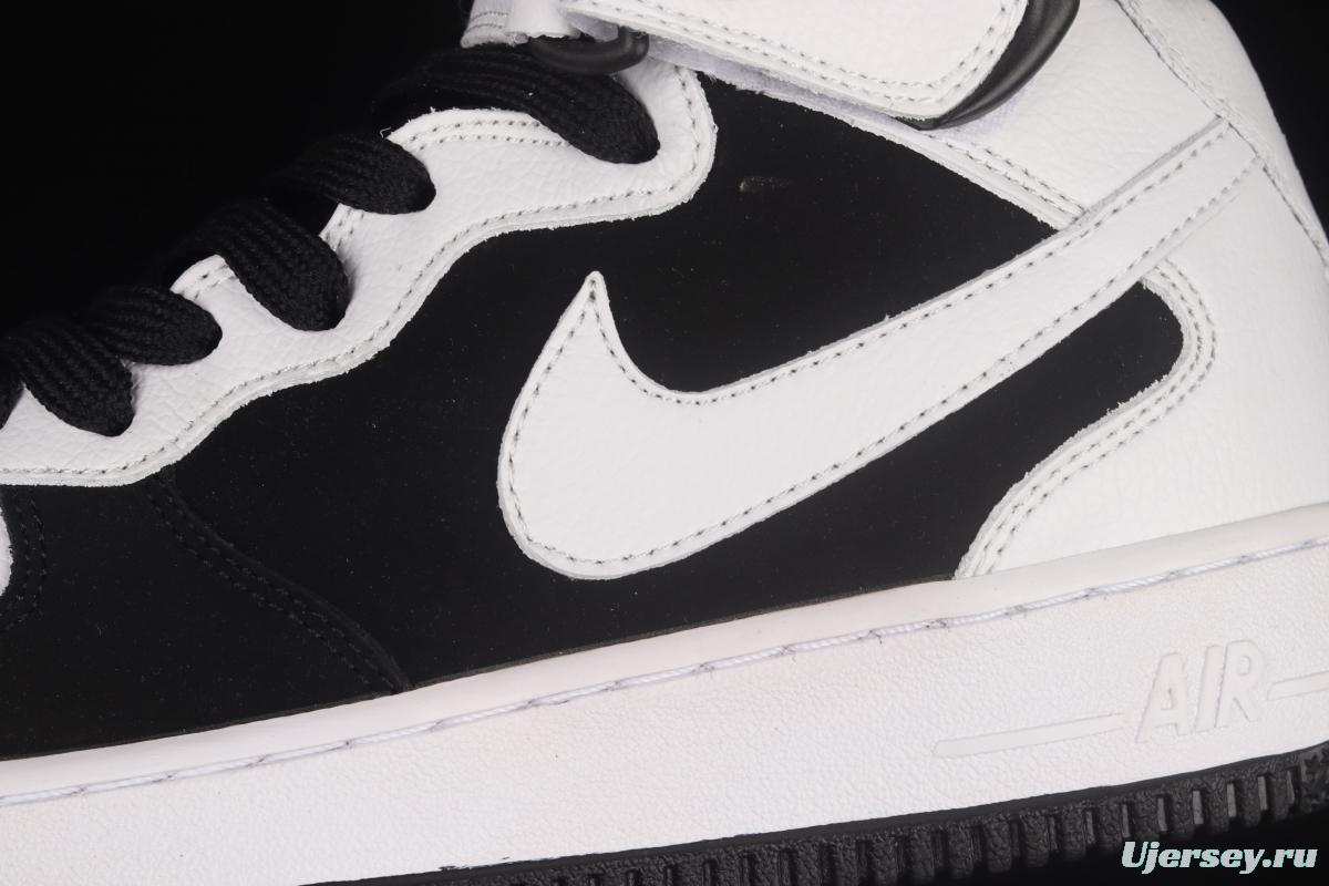 NIKE Air Force 1' 07 Mid suede black and white panda medium top casual board shoes YH2293-033