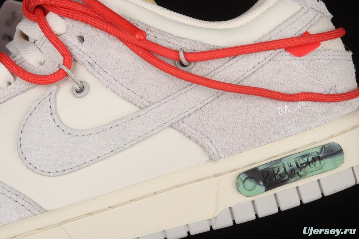 OFF-White x NIKE DUNK Low 12 of 50 OW suede SB buckle rebound fashion casual board shoes DJ0950-118