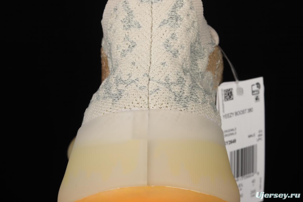 Adidas Yeezy 380 PiNIKE GY2649 Kanye jointly limited coconut 380 peach powder all over the sky star 3M reflective running shoes