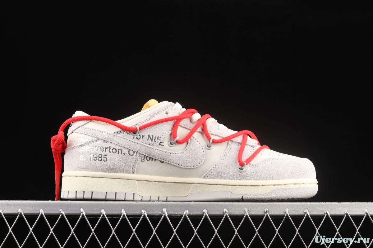 OFF-White x NIKE DUNK Low OW white gray leisure sports skateboard shoes DJ0950-103