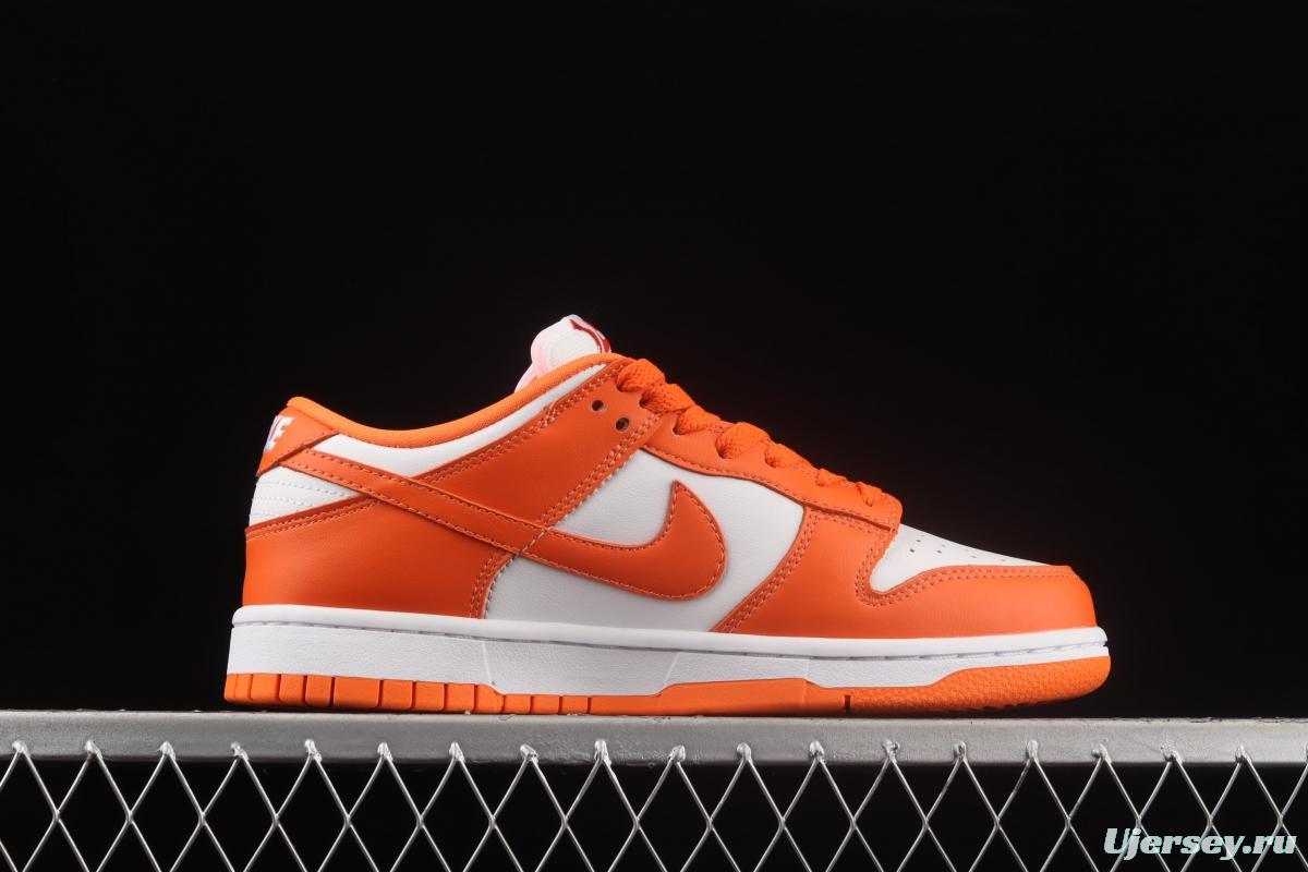 NIKE SB DUNK Low Pro Syracuse White Orange Leisure Sports Board shoes with low Top layer CU1726-101