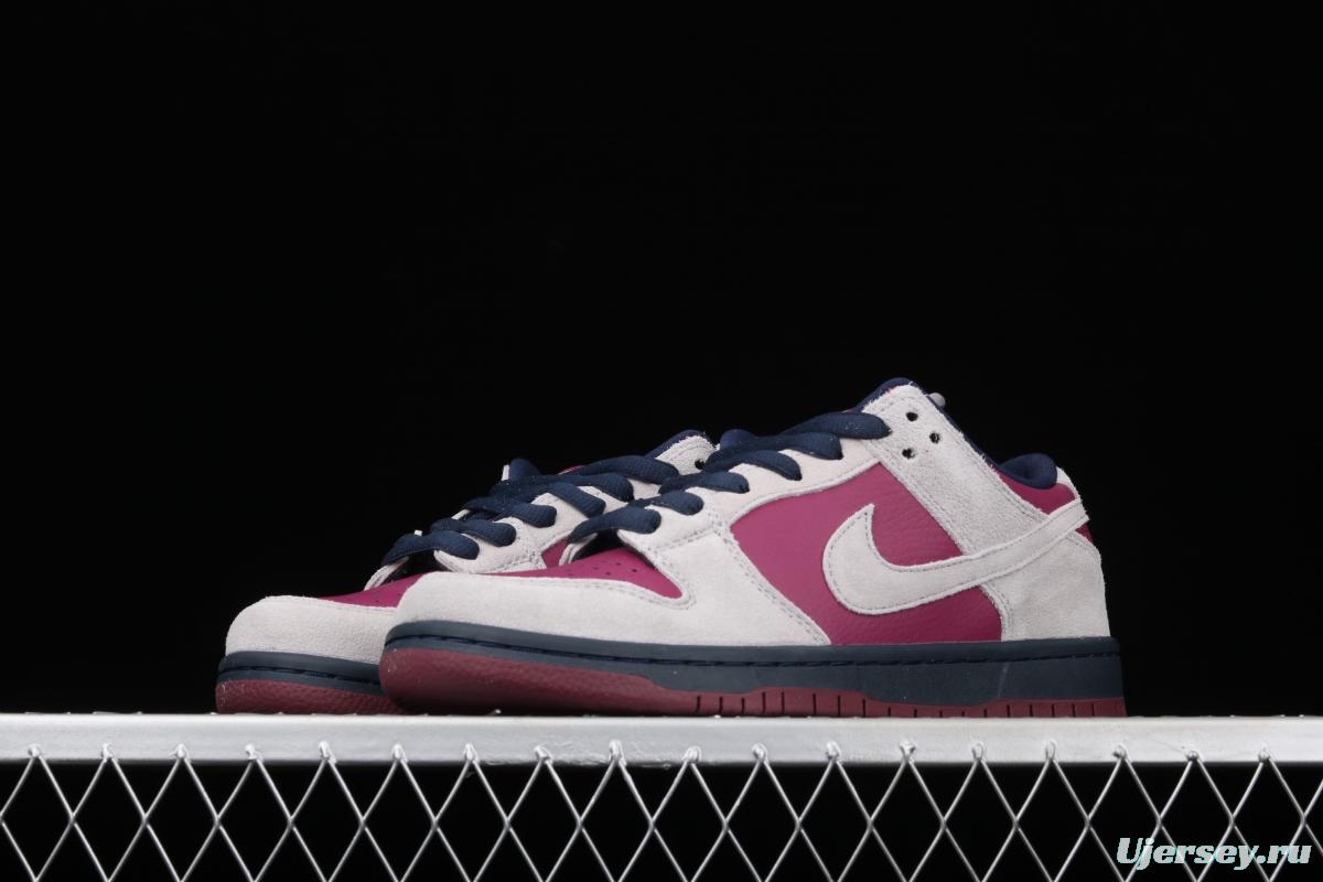 NIKE DUNK Low SB True Berry Bordeaux red and gray dunk series low-side leisure sports skateboard shoes BQ6817-001