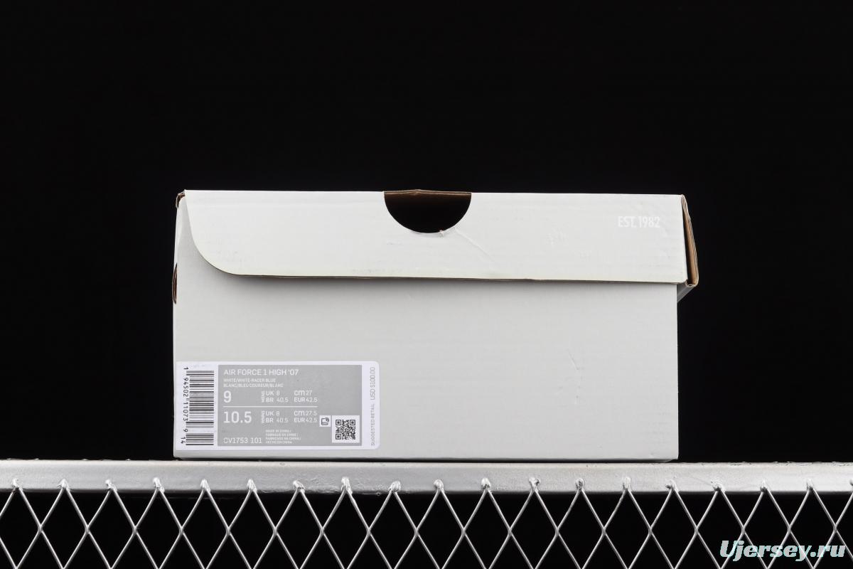 NIKE Air Force 1 High'07 white and blue high top casual board shoes CV1753-101