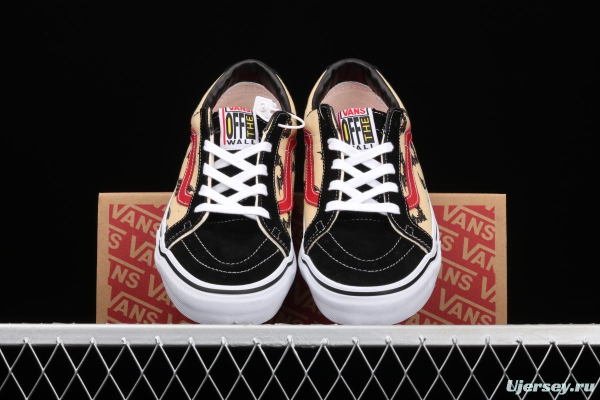 Vans side striped bat pattern low-top sports board shoes VN0A4UWI2U4