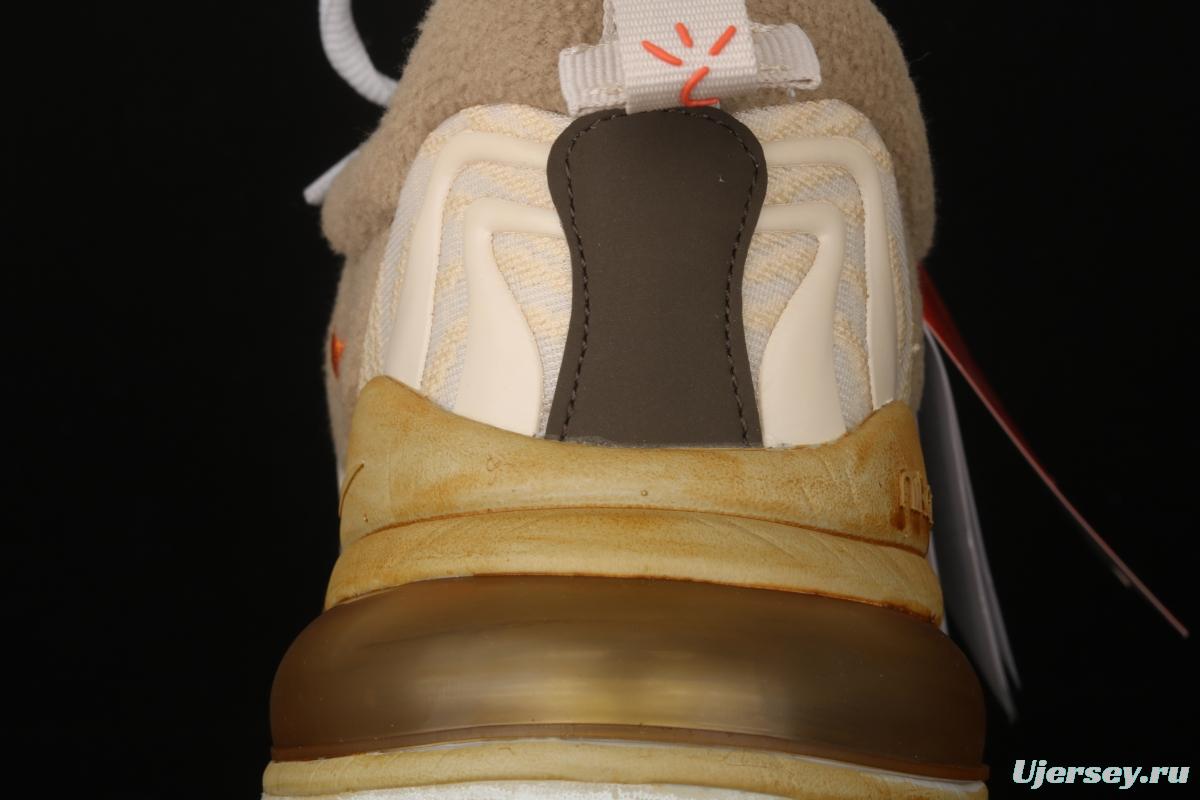 Travis Scott x NIKE Air Max 270React TS co-branded half-palm air cushion running shoes CT2864-200