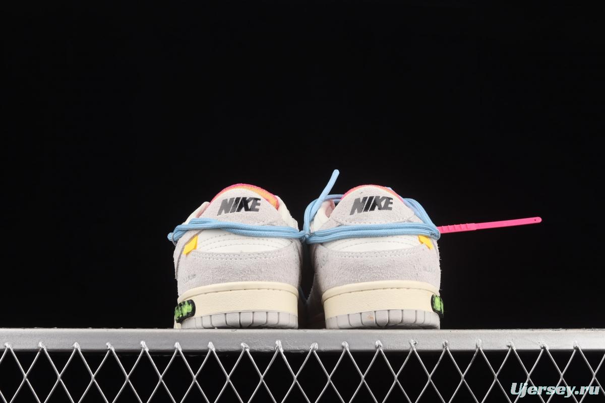 OFF-White x NIKE DUNK Low 12 of 50 OW suede SB buckle rebound fashion casual board shoes DJ0950-113